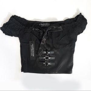 Maniere De Voir ruffle bustier top SIZE small